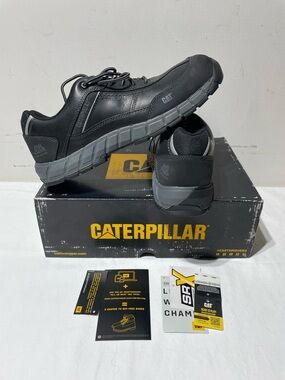NEW Caterpillar Streamline Composite Toe Oxford Shoes Mens 13 Wide Leather Black